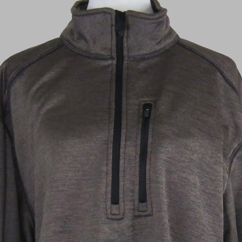 Vintage 1946 Men's Brown Long-Sleeve 1/4-Zip Pullover Sweatshirt Size XL (C2089)